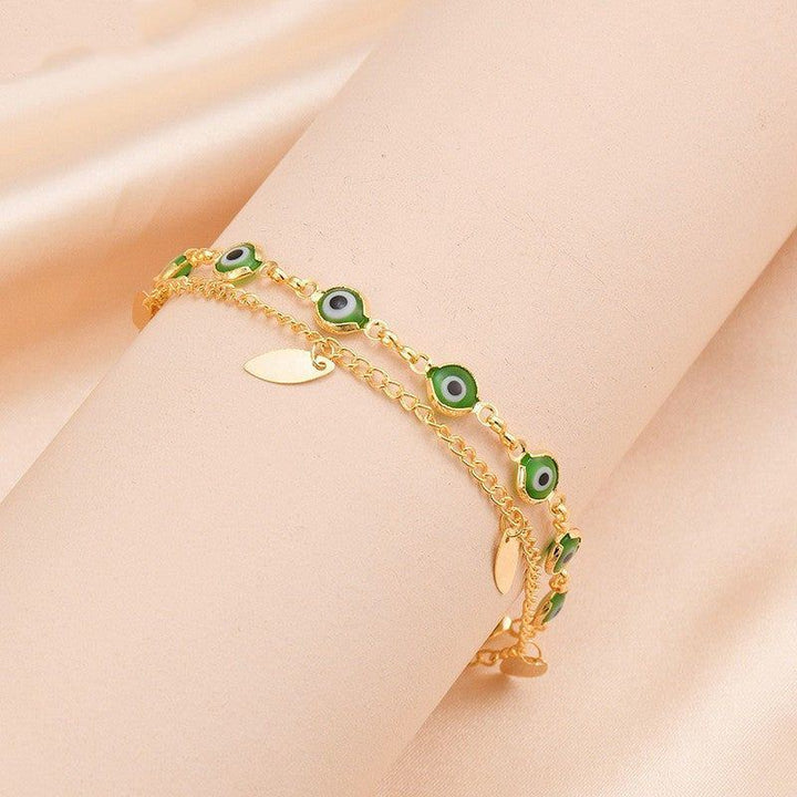 14K Gold Titanium Steel Oval Piece Twin Bracelet - Jointcorp