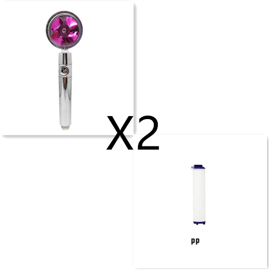Shower Head Water Saving Flow 360 Degrees Rotating With Small Fan ABS Rain High Pressure Spray Nozzle Bathroom Accessories