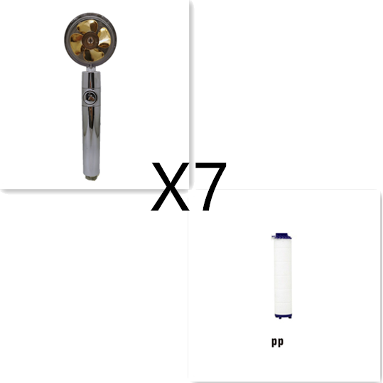 Shower Head Water Saving Flow 360 Degrees Rotating With Small Fan ABS Rain High Pressure Spray Nozzle Bathroom Accessories