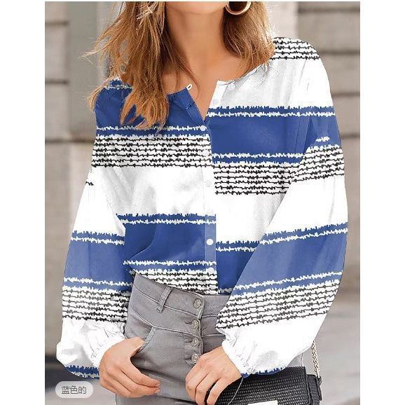 Bubble Sleeved Lapel Loose Fitting Women's Shirt - Jointcorp
