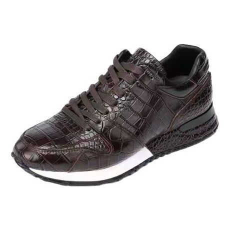 Crocodile Pattern Light Luxury Sports Versatile Elevated Leather Shoes