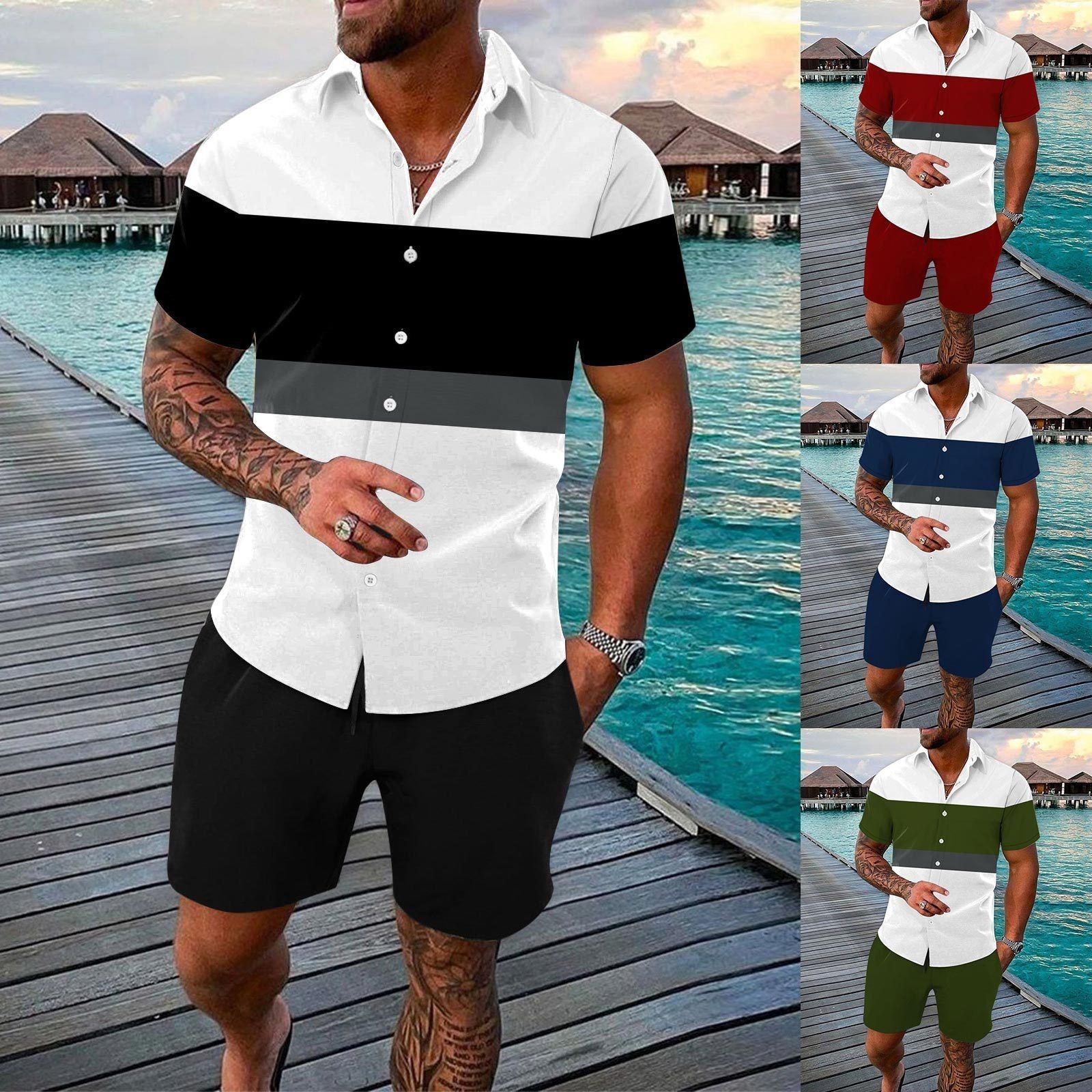 Fashion Men Summer Lapels Shirt Outfit - Jointcorp