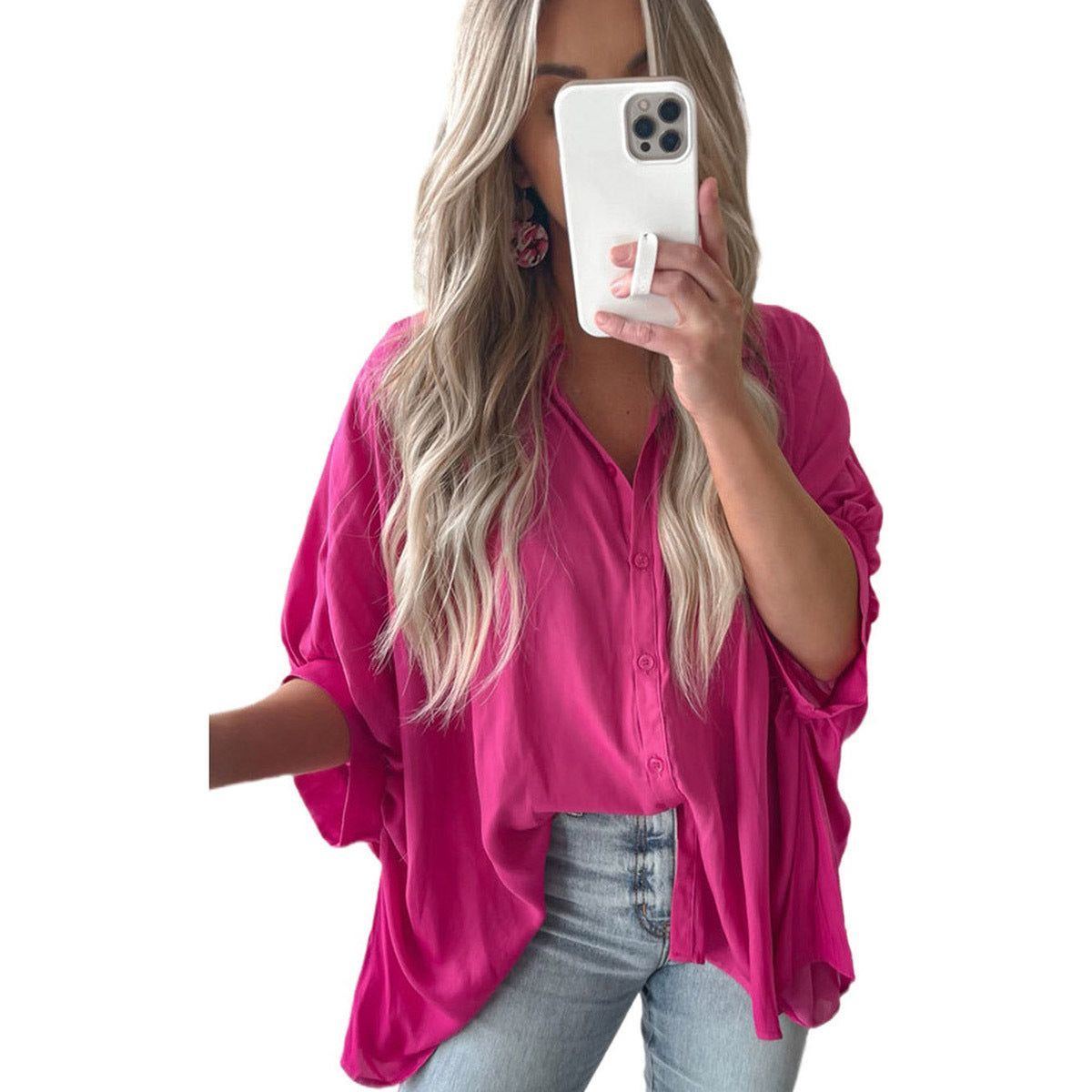Solid Color Half Sleeve Shirt For Women - Jointcorp