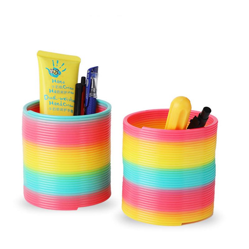 Rainbow Spring Coil Toys Plastic Folding Spring Coil Sports Game Child Funny Fashion Educational Creative Toys Gift For Children