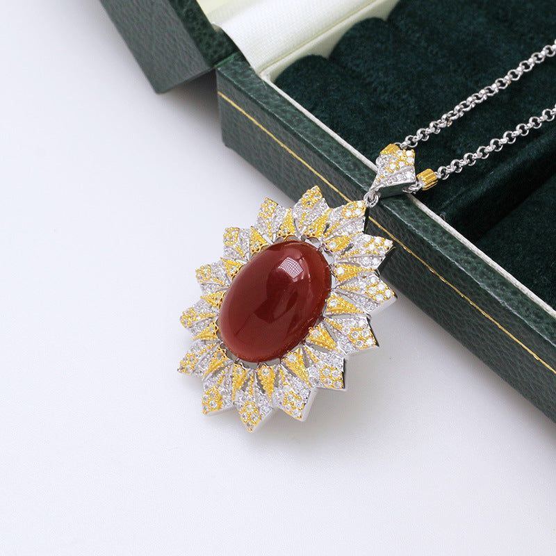 Fashion Personality Italian Craft Brushed Sunflower Pendant - Jointcorp