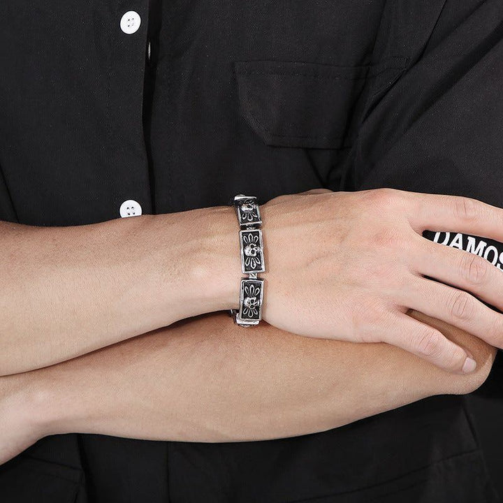 Distressed Punk Lace Skull Men's Bracelet - Jointcorp