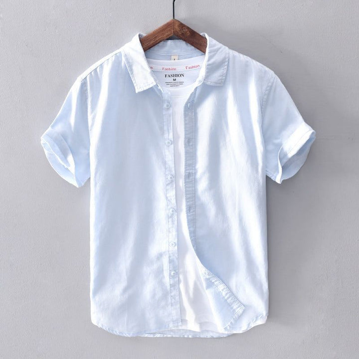 Men's Casual Cotton And Linen Short Sleeve Shirt - Jointcorp