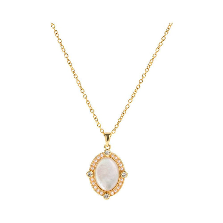 Light Shell Pearl Titanium Steel Pendant Necklace - Jointcorp
