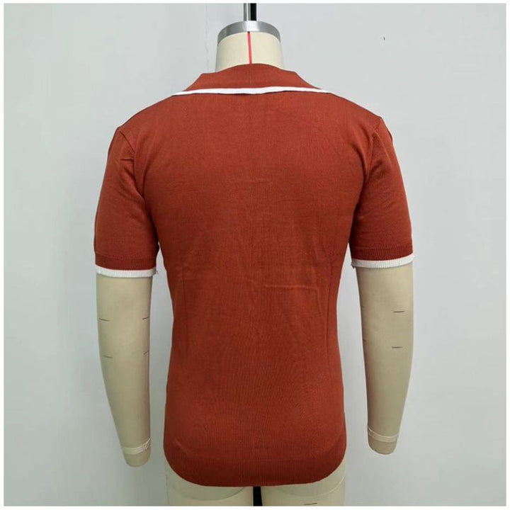 Men's Summer Red Lapel Knitwear - Jointcorp