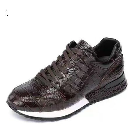 Crocodile Pattern Light Luxury Sports Versatile Elevated Leather Shoes