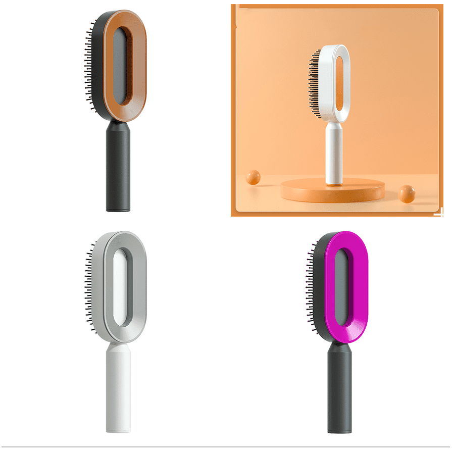 Self Cleaning Hair Brush For Women One-key Cleaning Hair Loss Airbag Massage Scalp Comb Anti-Static Hairbrush