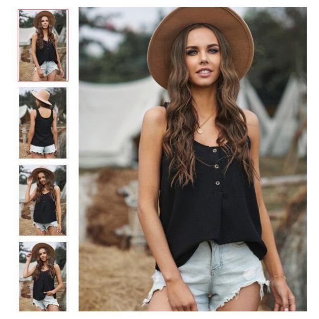 Solid Color Simple T-shirt Vest Women's Clothing