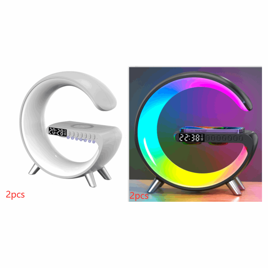 2023 New Intelligent G Shaped LED Lamp Bluetooth Speake Wireless Charger Atmosphere Lamp App Control For Bedroom Home Decor