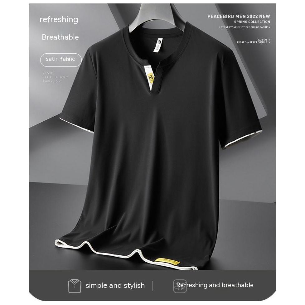 Trendy Fashion Men's V-neck Short Sleeve T-shirt - Jointcorp