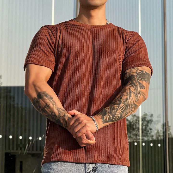 Men's Breathable Stretch Sports Fitness Crewneck Top - Jointcorp