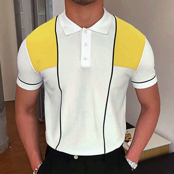 Men's Summer New Contrast Color Knitwear Casual Business Polo Shirt Men - Jointcorp