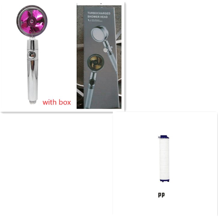 Shower Head Water Saving Flow 360 Degrees Rotating With Small Fan ABS Rain High Pressure Spray Nozzle Bathroom Accessories