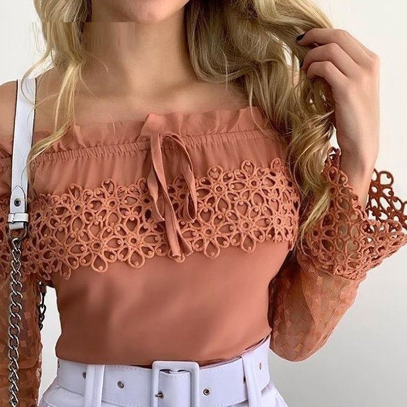 Women's New Summer Off Shoulder Lace Top - Jointcorp