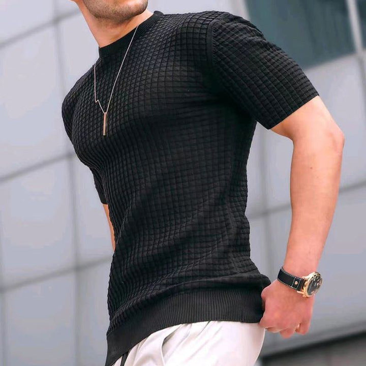 Men's Round Neck Stretch Casual Trend Top T-Shirt - Jointcorp