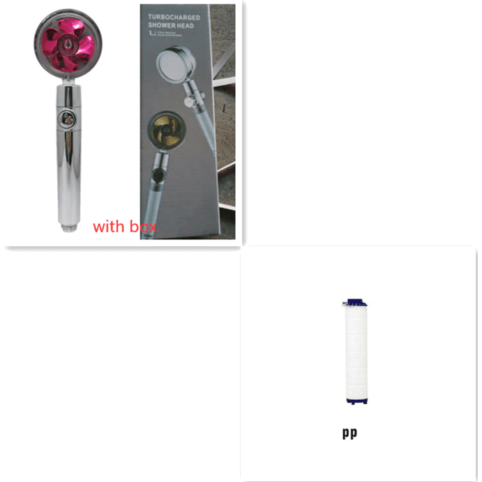Shower Head Water Saving Flow 360 Degrees Rotating With Small Fan ABS Rain High Pressure Spray Nozzle Bathroom Accessories