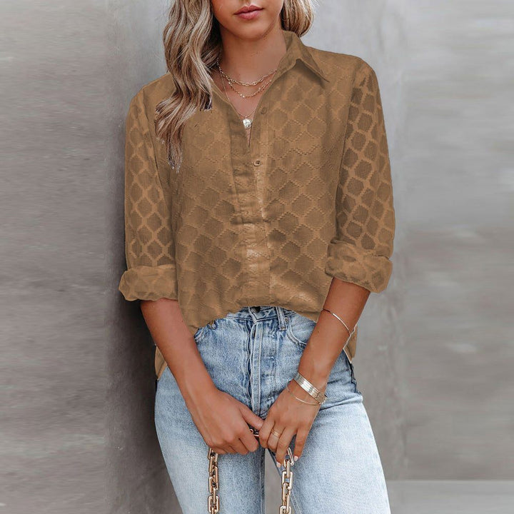Tulle Long Sleeved Lace Shirt Women's Loose Top - Jointcorp