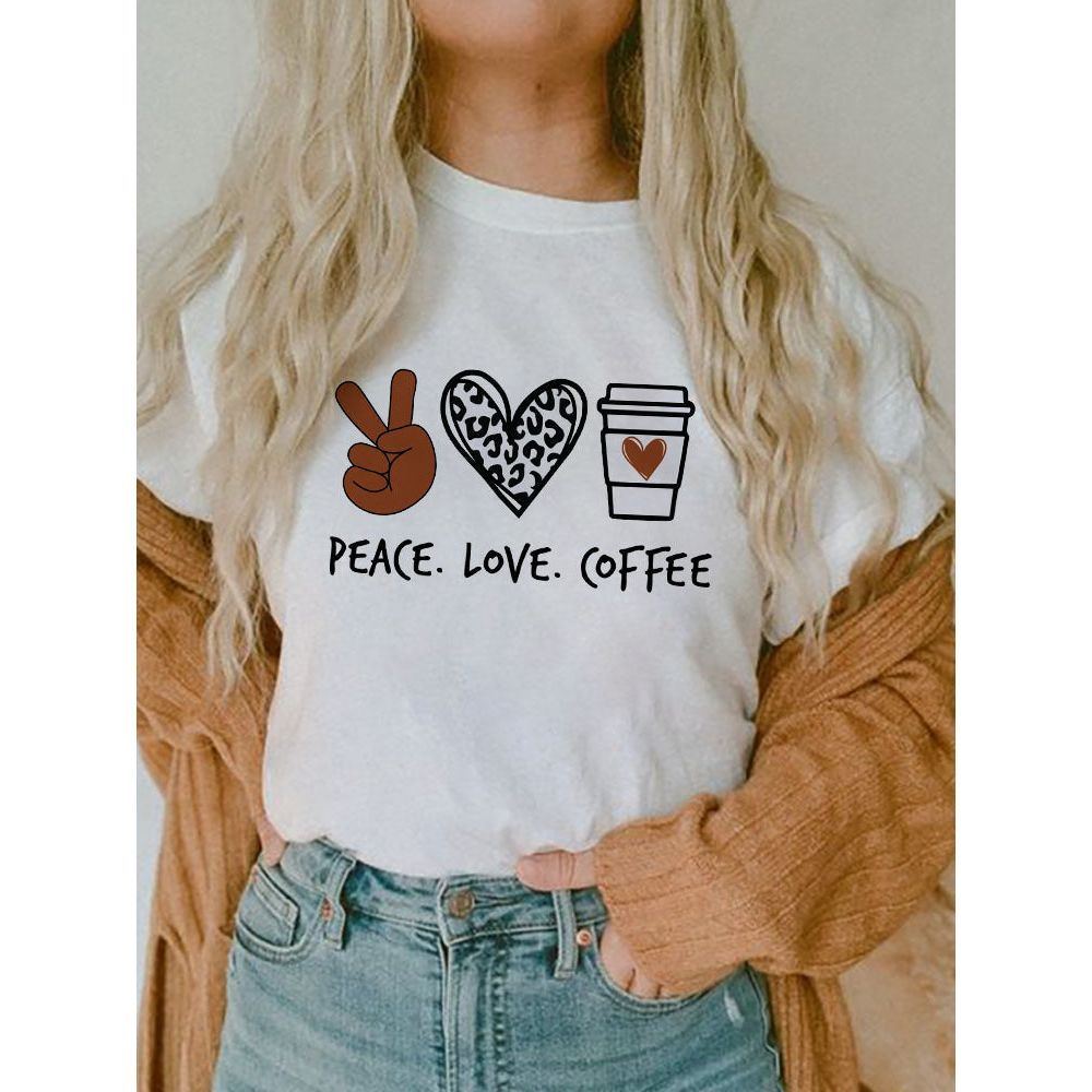 Women's Short-sleeved T-shirt Fashion Printed E Bottoming Shirt