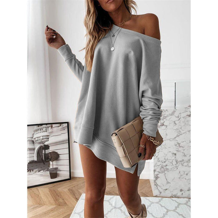 Winter Sweater: Long Sleeve, Solid Color, Loose Fit