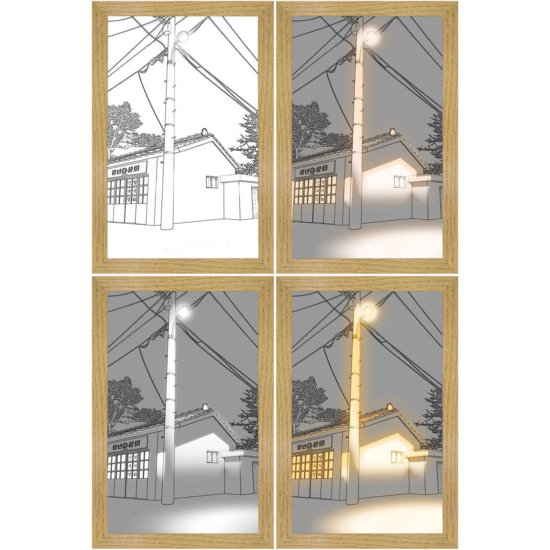 Illuminated Picture LED Decorative Light Painting Bedside Picture Style Creative Modern Simulate Sunshine Drawing Night Light Gift
