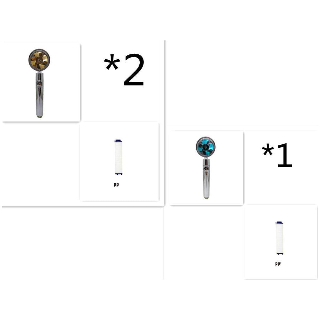 Shower Head Water Saving Flow 360 Degrees Rotating With Small Fan ABS Rain High Pressure Spray Nozzle Bathroom Accessories