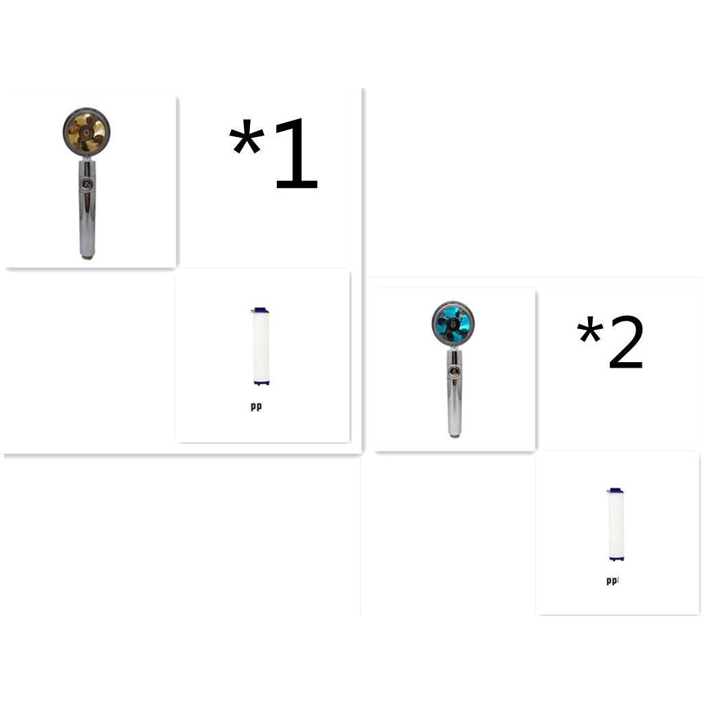 Shower Head Water Saving Flow 360 Degrees Rotating With Small Fan ABS Rain High Pressure Spray Nozzle Bathroom Accessories