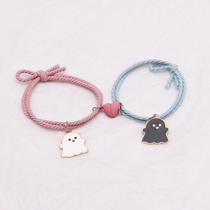 Ghost Head Rope Couple Suction Small Rubber Band Love Magnet Bracelet - Jointcorp