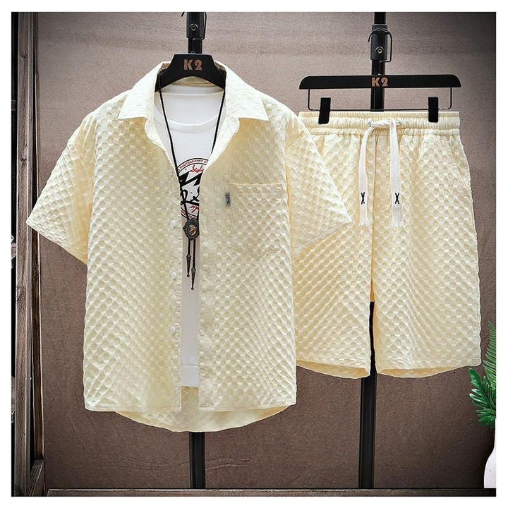 Youth Summer Suit Men's Loose Casual Shirt Short-sleeved Shorts - Jointcorp