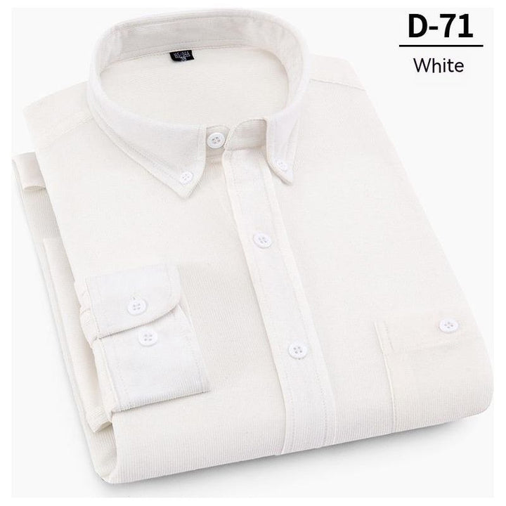 Men's Fashion Solid Color Corduroy Shirt - Jointcorp