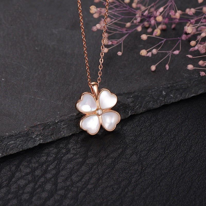 Women's 18K Gold Clover Fritillary Pendant Necklace - Jointcorp