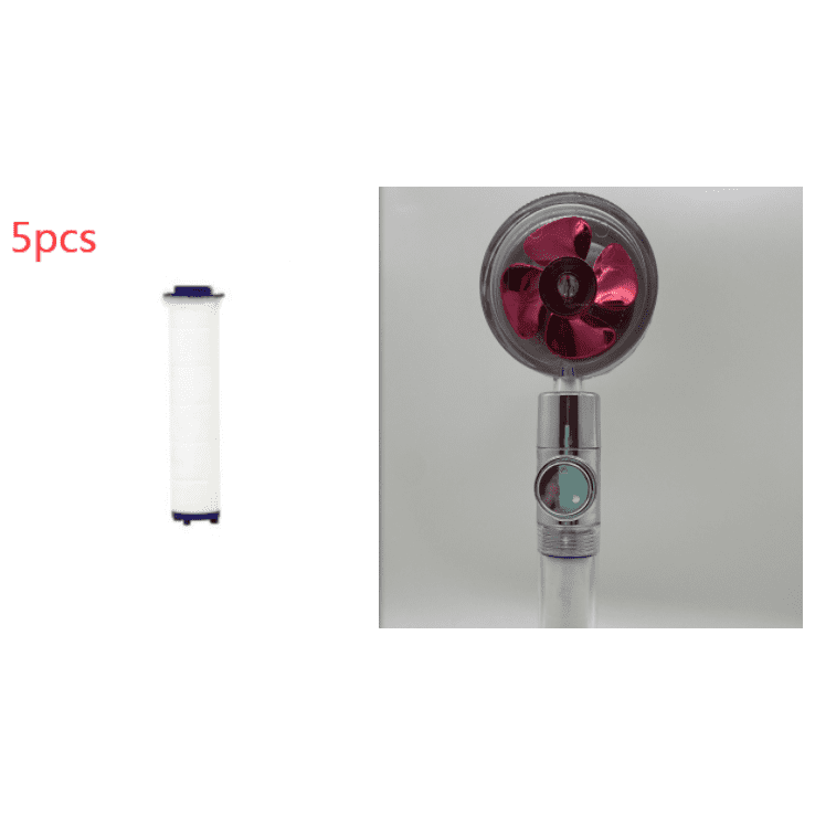 Shower Head Water Saving Flow 360 Degrees Rotating With Small Fan ABS Rain High Pressure Spray Nozzle Bathroom Accessories