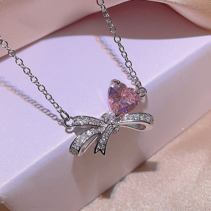 Love Bowknot Zircon Jewelry Three Piece Set - Jointcorp