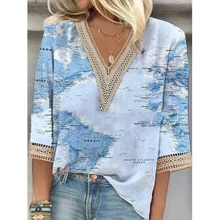 Ethnic Style Large Print Top For Women - Jointcorp