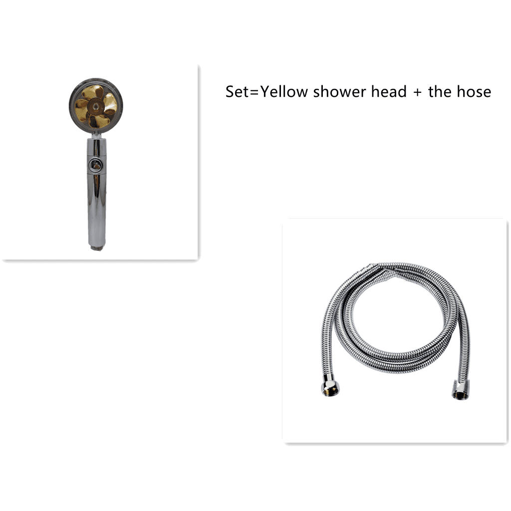 Shower Head Water Saving Flow 360 Degrees Rotating With Small Fan ABS Rain High Pressure Spray Nozzle Bathroom Accessories