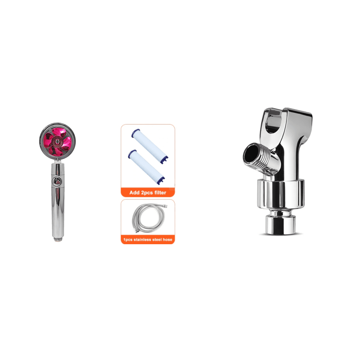 Shower Head Water Saving Flow 360 Degrees Rotating With Small Fan ABS Rain High Pressure Spray Nozzle Bathroom Accessories