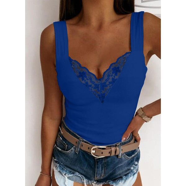 European And American Plus Size Fashion Casual Sexy Suspenders Lace Vest - Jointcorp