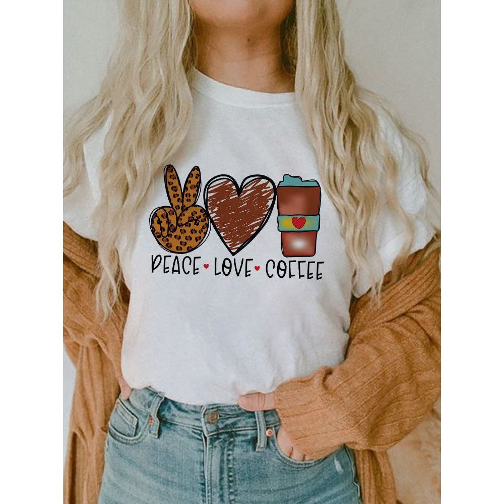 Women's Short-sleeved T-shirt Fashion Printed E Bottoming Shirt