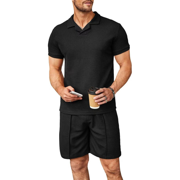 Men's Stylish Waffle Cool Set Two-Piece Suit - Jointcorp