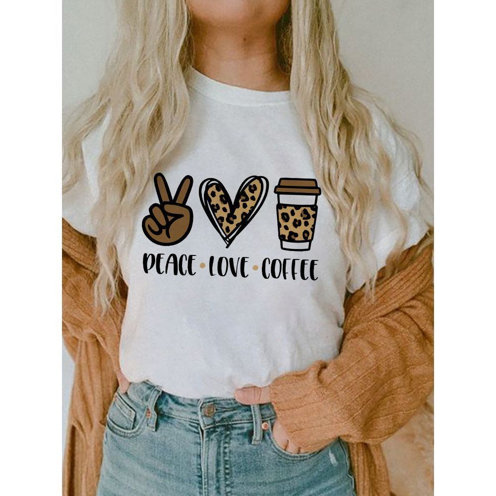 Women's Short-sleeved T-shirt Fashion Printed E Bottoming Shirt