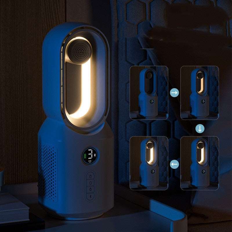 2023 New Multi-functional Bladeless Fan Bluetooth Speaker LED Night Light For Home Room Decoration