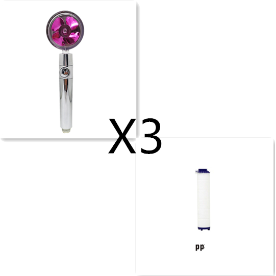 Shower Head Water Saving Flow 360 Degrees Rotating With Small Fan ABS Rain High Pressure Spray Nozzle Bathroom Accessories