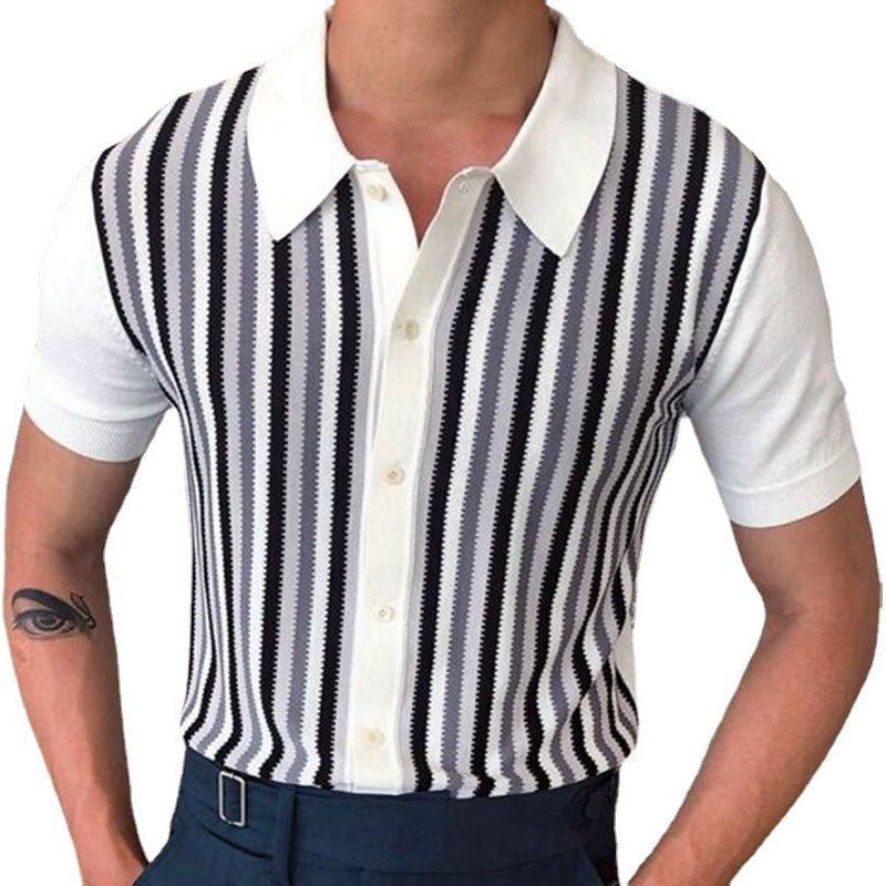 Black And White Stripes Contrast Color Knitwear Men - Jointcorp