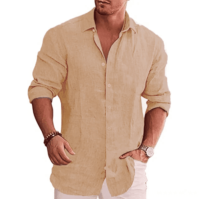 Men's Casual Shirts Long Sleeve Linen Comfortable