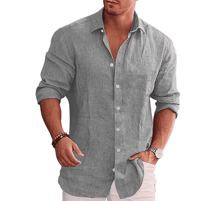 Men's Casual Shirts Long Sleeve Linen Comfortable