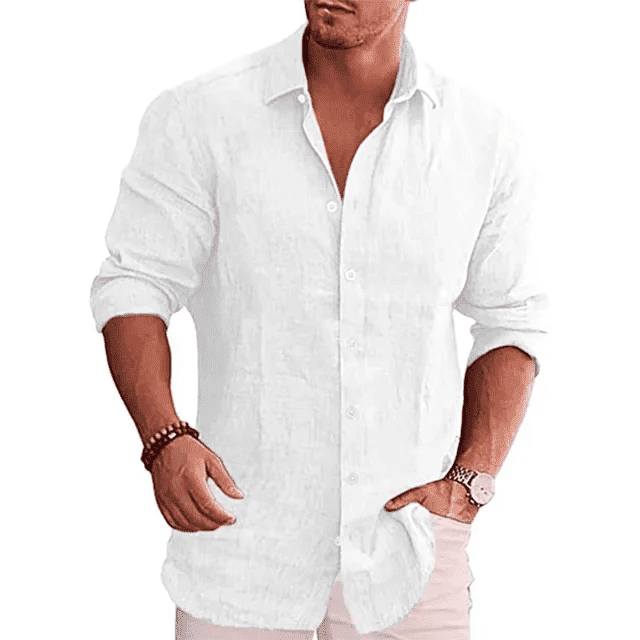 Men's Casual Shirts Long Sleeve Linen Comfortable