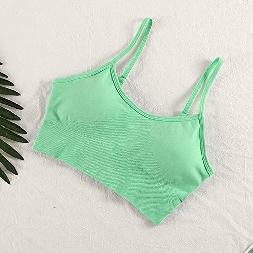 Sports Bra Seamless Top Yoga Running Gym Crop Top Spaghetti Strap Push Up Bra Sportswear Fitness Full Cup Dolly Candy Colors for Women